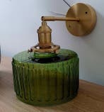 Plafondlamp - Glas, Messing, Metaal - Vintage wandlamp, Antiek en Kunst