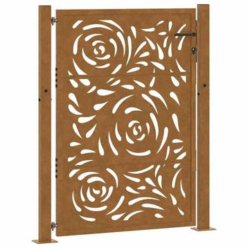 Tuinpoort 105x130cm - Weervast staal | Retourdeal 55% Kort, Tuin en Terras, Gebruikt, Ophalen of Verzenden, Sierhekwerk, Overige materialen
