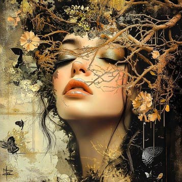 PLM-Art - Golden Forest Woman