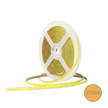 COB LEDSTRIP | 3MM | 24V | IP20 | 5M | 8W/M | 2700K, Nieuw