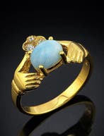 Zilver, Larimar - Ring - Symbolisch Ontwerp, Verzamelen