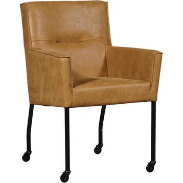 Set van 8 Leren eetkamerstoelen Lucky - Kenia Walnut, Ophalen of Verzenden, Nieuw, Leer