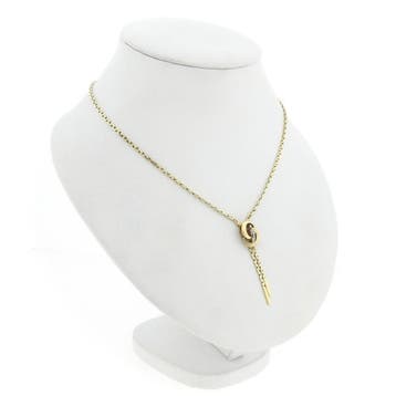 Gouden Cardano schakelketting met vaste hanger en diamant..., Gebruikt, Ophalen of Verzenden, Met edelsteen, Goud