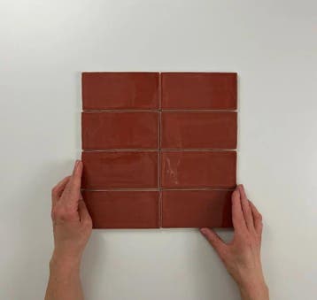 Wandtegel Equipe Cerámica Atlas Rood Glans 7,5x15, Nieuw, Minder dan 20 cm, 10 m² of meer, Wandtegels