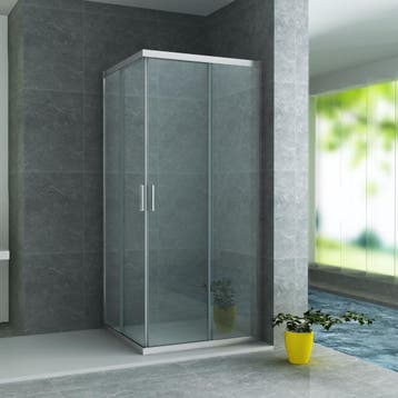 BWS Douchecabine | Hayes | Vierkant 80x80x195cm | Chroom, Doe-het-zelf en Verbouw, Sanitair, Ophalen of Verzenden, Nieuw, Chroom