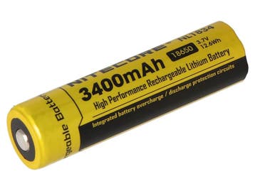 Nitecore NL1834 oplaadbare 18650 Li-ion batterij 3400mAh, Verzenden
