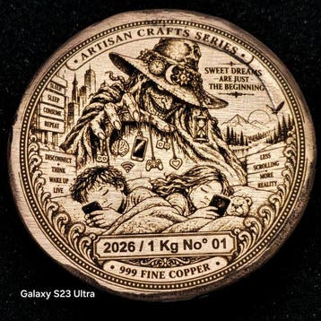 1 kilogram - Koper .999 - ArtisanCrafts EDC (Zonder, Postzegels en Munten