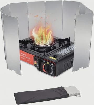 Opvouwbaar Aluminium Camping Gasfornuis Windscherm met Opber, Vakantie, Campings
