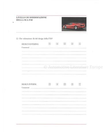 1997 FERRARI F50 BROCHURE ITALIAANS, Nieuw, Ferrari, Author