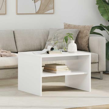 vidaXL Salontafel Wit 60 x 50 x 40 cm Bewerkt hout, Verzenden, Nieuw, 50 tot 100 cm, Rechthoekig