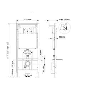Toiletset Budget 62 Mudo Glans Wit Met B&W Drukplaat, Ophalen of Verzenden, Nieuw
