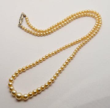 Art Deco 800-zilver gekweekte parels - Halsketting
