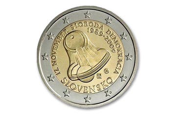 2 euro 20 jaar Vrijheid en Democatie 2009 - Slowakije, Verzenden