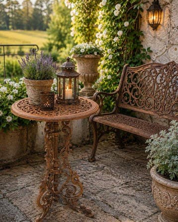 Bijzettafel - tuintafel - Gietijzer - Authentiek