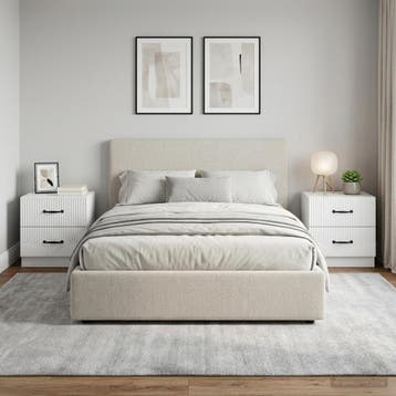 vidaXL Nachtkastje 2 st Wit 43 x 34,5 x 44,5 cm Bewerkt hout, Minder dan 45 cm, Verzenden, Nieuw, Minder dan 55 cm