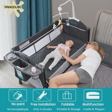 PANGDUBE 4-in-1 Multifunctioneel Babybedje: Wieg, Verschoont, Verzenden, Nieuw