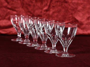Mooi lot van 6 kristallen Val Saint Lambert glazen, model