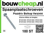 Spaanplaatschroef 100 st Pozidriv Bolkop Verzinkt, Verzenden, Nieuw