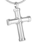 Ashanger, assieraad rvs kruis zilver, Nieuw, Zilver, Overige materialen, Kruis of Symbool