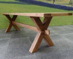 Minerva tuinbank 180 cm kruispoot teak, Ophalen of Verzenden, Nieuw