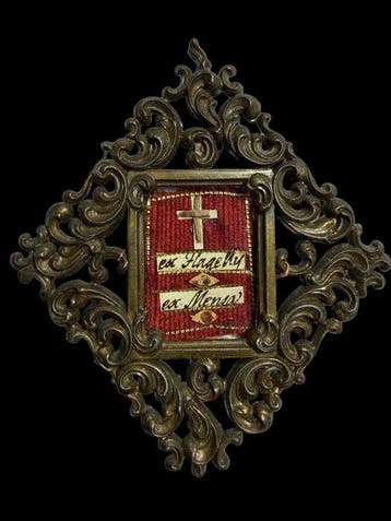Reliekhouder - Metaal, Glas, Textiel - 1800-1850 - Heilige