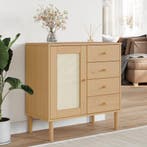 vidaXL Dressoir SENJA 80x40x80 cm rattan look massief, Verzenden, Nieuw, 50 tot 100 cm, Grenenhout