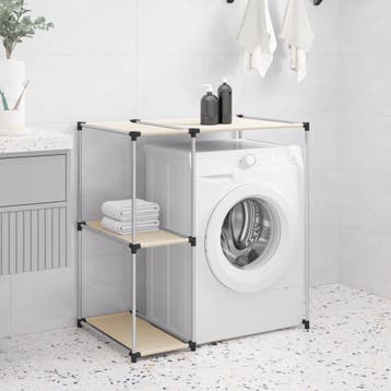 vidaXL Opbergrek voor boven wasmachine 87x55x90,5cm ijzer, Verzenden, Nieuw
