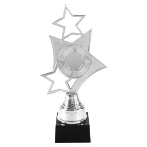 Trofee Zilver Sterren Zwarte Voet, Verzenden, Nieuw, Feestartikel