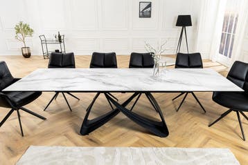 Uitschuifbare eettafel INFINITY 180-260cm wit keramiek, Huis en Inrichting, Tafels | Eettafels, Ophalen of Verzenden, Nieuw