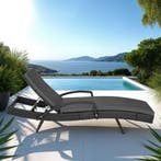 Aluminium rotan ligstoel Océane - zwart, Verzenden, Nieuw