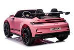 Kinderauto PORSCHE GT3 Roze  2 zitter, leder, FM, BT, Ophalen of Verzenden, Nieuw