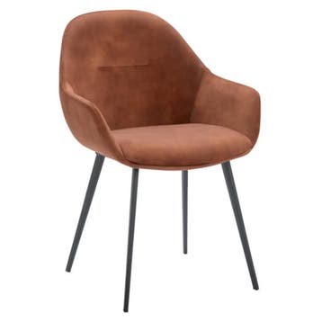 Stoelen | TERA |  Fluweel/Metaal | Copper |  Zwarte Poten |, Verzenden, Nieuw in verpakking
