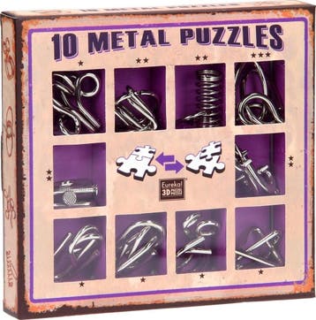 10 Metalen Puzzels Paarse Editie | Eureka - Puzzels, Verzenden, Nieuw