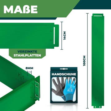 Gazonrand - Tuinrand - 5 m - 14 cm - Groen - KESSER®, Verzenden, Zo goed als nieuw