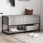 Opbergbankje 100x42,5x47 cm bewerkt hout grijs sonoma eiken, Verzenden, Nieuw