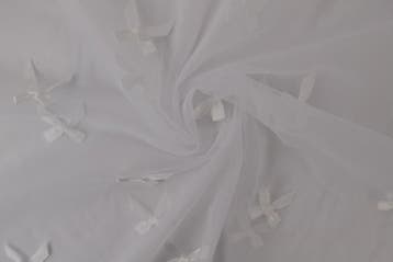 Mesh bowknot Wit - rol 50 meter, Hobby en Vrije tijd, Stoffen en Lappen, Verzenden, Nieuw, Wit