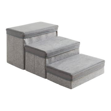 Hondentrap Vojens loopplank 75x40x30 cm grijs [en.casa], Verzenden, Nieuw