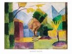Kunstdruk August Macke - Garten am Thuner See 80x60cm, Verzenden, Nieuw