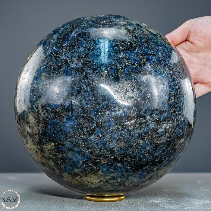 Natuurlijke cordieriet- en toermalijn- Bal uit Madagaskar –, Verzamelen, Mineralen en Fossielen