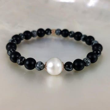Zonder minimumprijs - Armband Zilver Parel - Natuurlijke, Nieuw