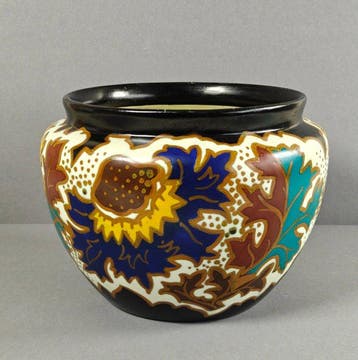 Bloempot - Grote cachepot, jardinière. - Aardewerk - Gouds