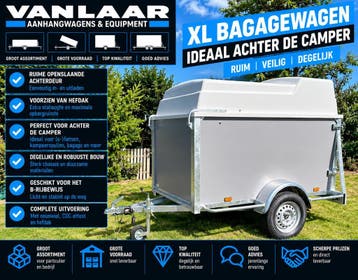 NIEUW XL Bagagewagen Gesloten aanhangwagen Camper aanhanger, Ophalen of Verzenden, Nieuw