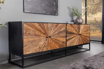 Massief dressoir BARRACUDA 180cm bruin mangohout met, Ophalen of Verzenden, Nieuw