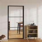 vidaXL Binnendeur 102,5x201,5 cm ESG-glas en aluminium zwart, Verzenden, Nieuw