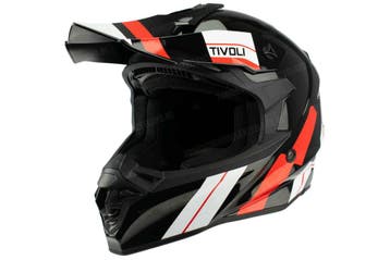 Helm Vito Crosshelm Tivoli glans zwart / rood wit (XS t/m..., Ophalen of Verzenden, Nieuw, Vito