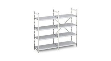 Aluminium stelling met dichte schappen 50 cm diep | 10 fo..., Verzenden, Nieuw in verpakking
