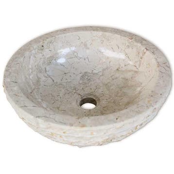 vidaXL Wastafel 40 cm marmer crème, Doe-het-zelf en Verbouw, Verzenden, Nieuw