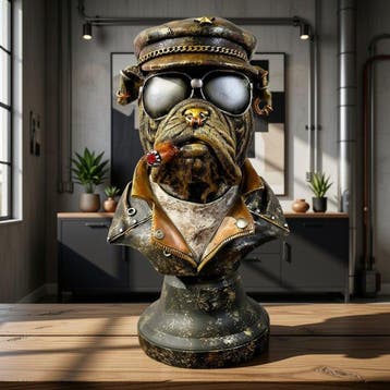 sculptuur, Gansta Bulldog - 35.5 cm - Polystone - Resin