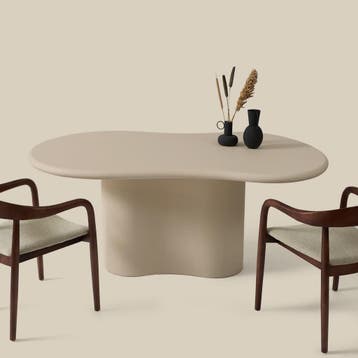 *WOONWINKEL* Organische Eettafel Beige Betonlook 180 Cm, Verzenden, Nieuw