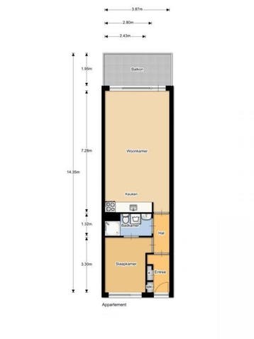 Te Huur 2 Kamer Appartement H. Cleyndertweg In Amsterdam, Huizen en Kamers, Huizen te huur, Direct bij eigenaar, Appartement, Amsterdam